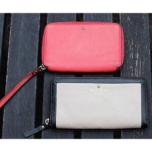 Bundle of 2 Kate Spade Wallets - Pre-Owned - Sunset Court Continental + ZIppy